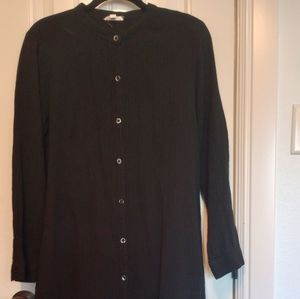 Eileen Fisher Organic Cotton Black Gauze Coverup